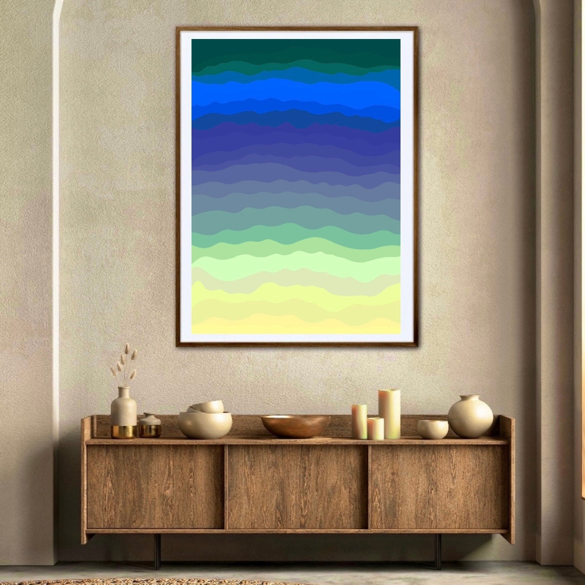 Wave No5 Aqua Tide Print