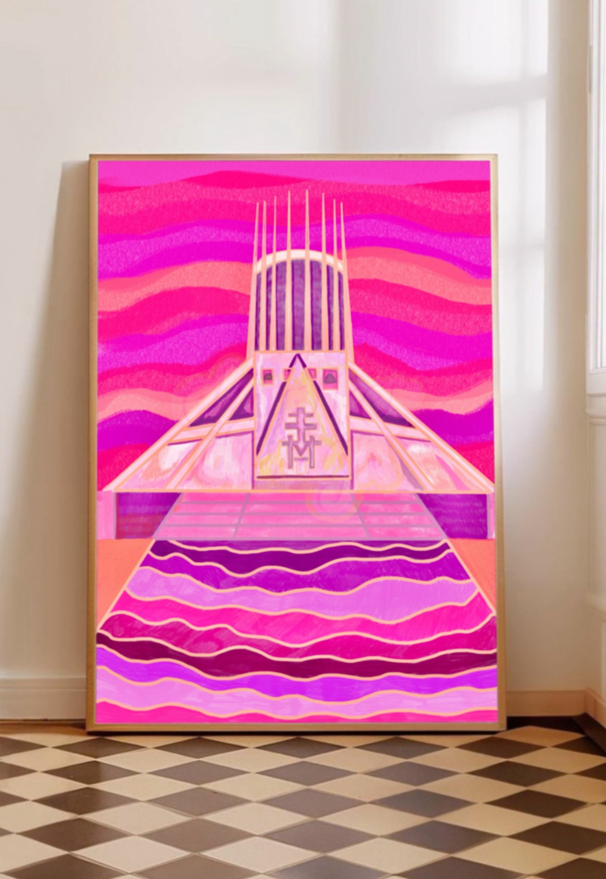 Liverpool Metropolitan Cathedral Print in Purple