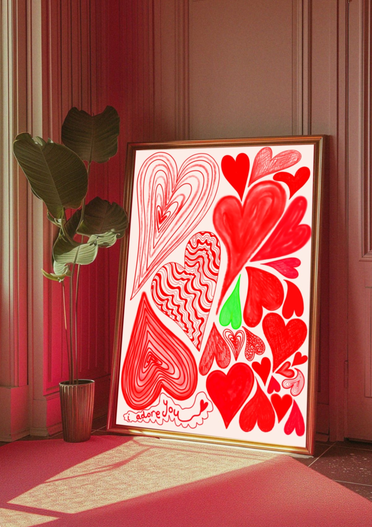 Red I Adore You Print