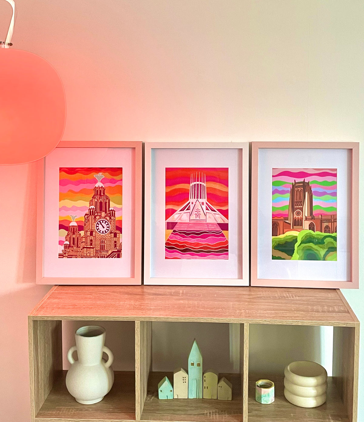 Liverpool Metropolitan Cathedral Print in Pink