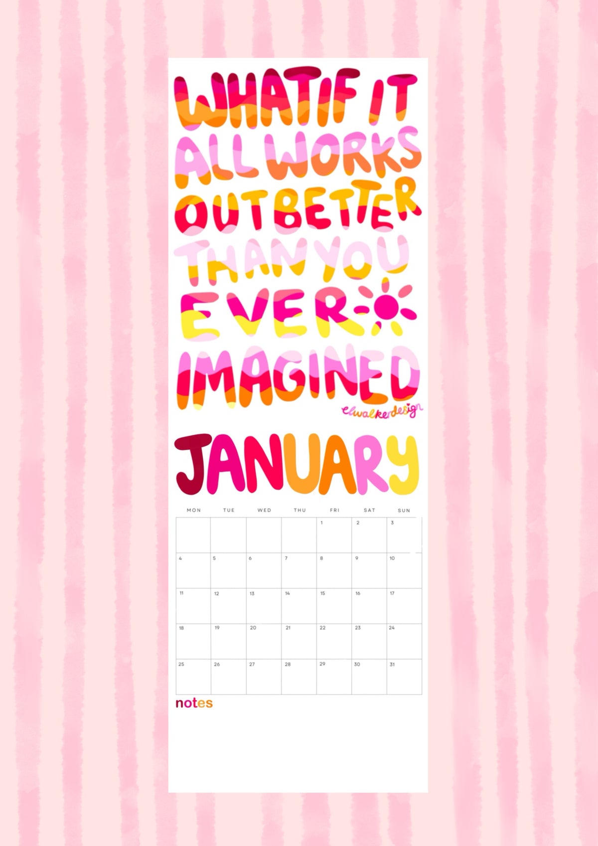 What If It All Works Out In 2027 Wall Calendar