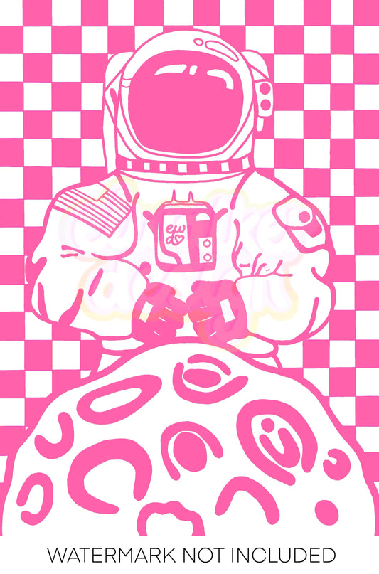 Pink Spaceman Print