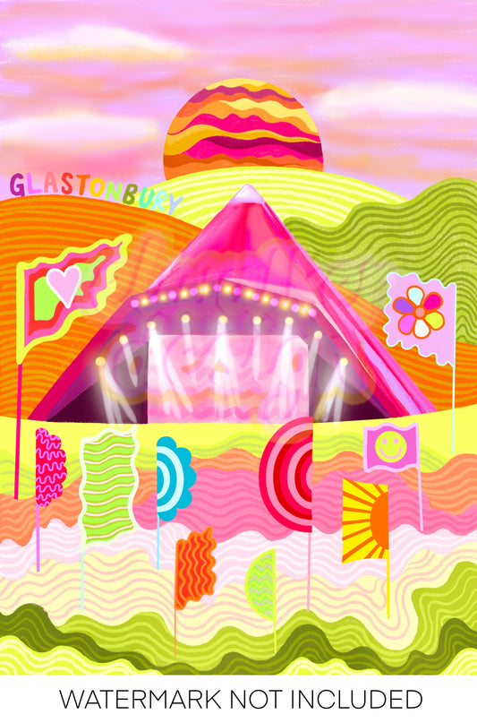Glastonbury Pyramid Stage Print