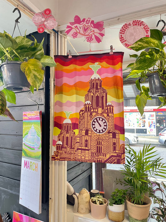 Liverpool Liver Building Tea Towel