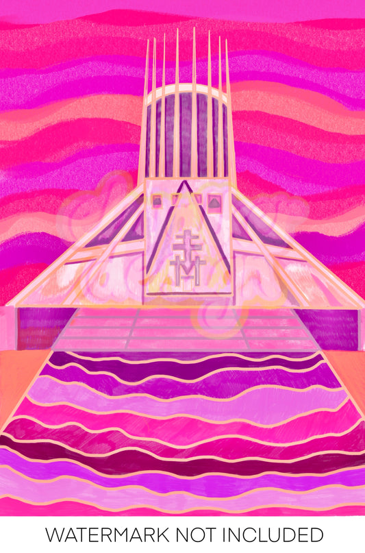 Liverpool Purple Metropolitan Cathedral Print