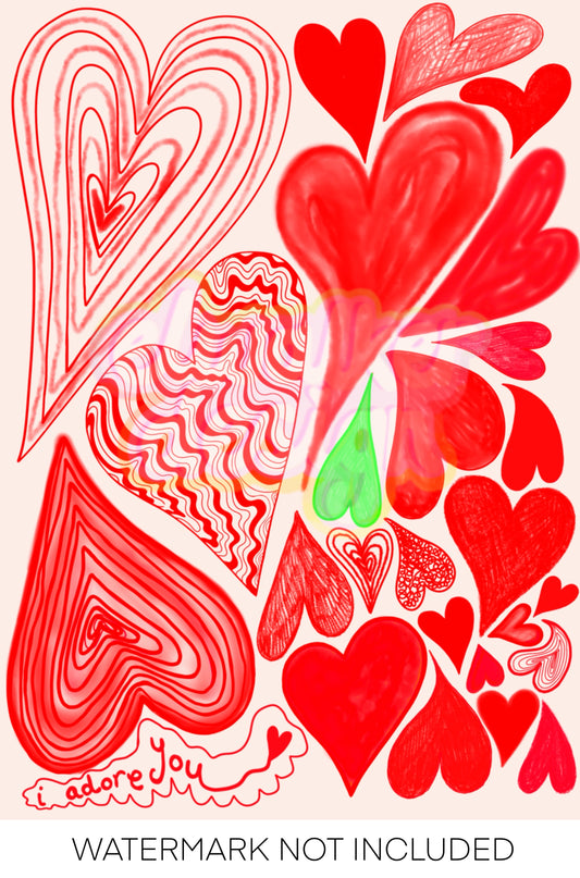 Red I Adore You Print