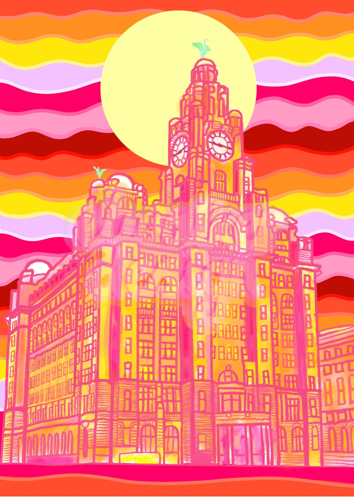 Liverpool Liver Building Print No2