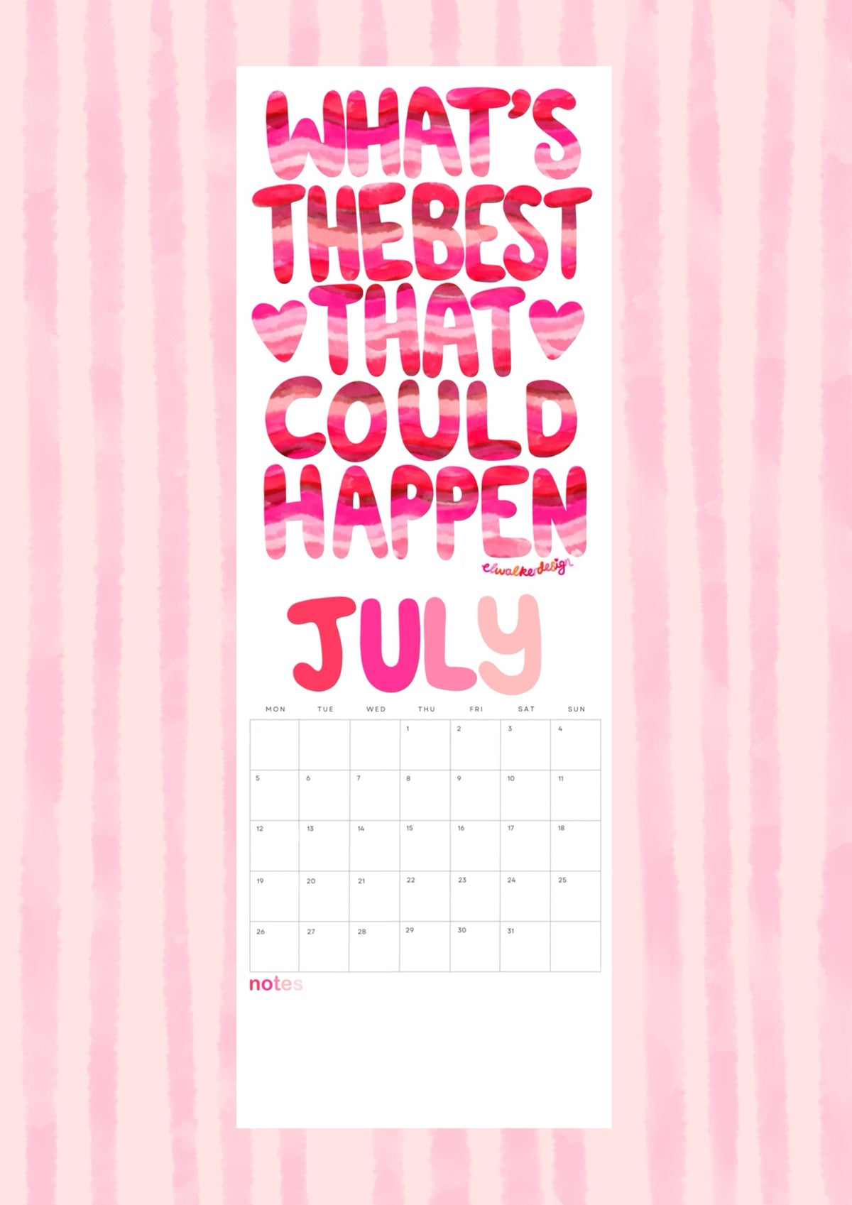 What If It All Works Out In 2027 Wall Calendar