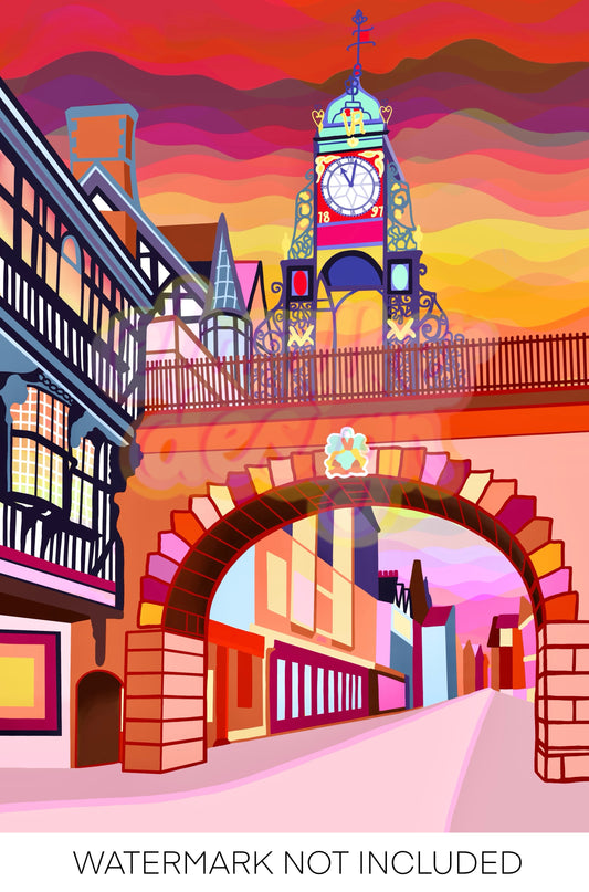Chester Eastgate Clock Print