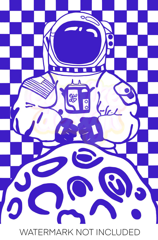 Blue Spaceman Print