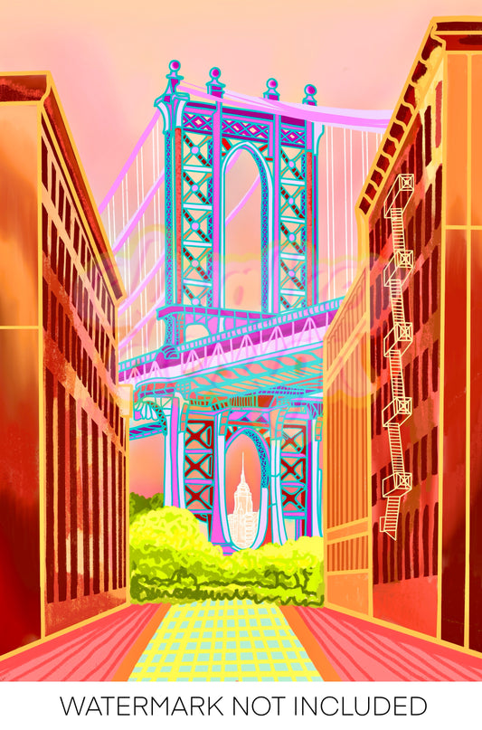 New York Manhattan Bridge Print