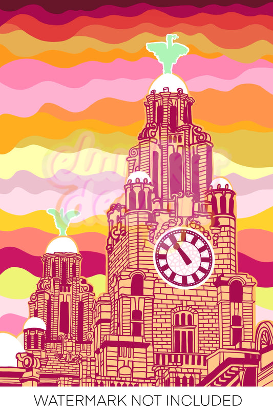Liverpool Liver Building Print