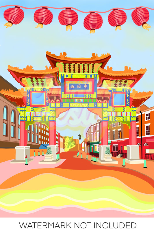 Liverpool China Town Print